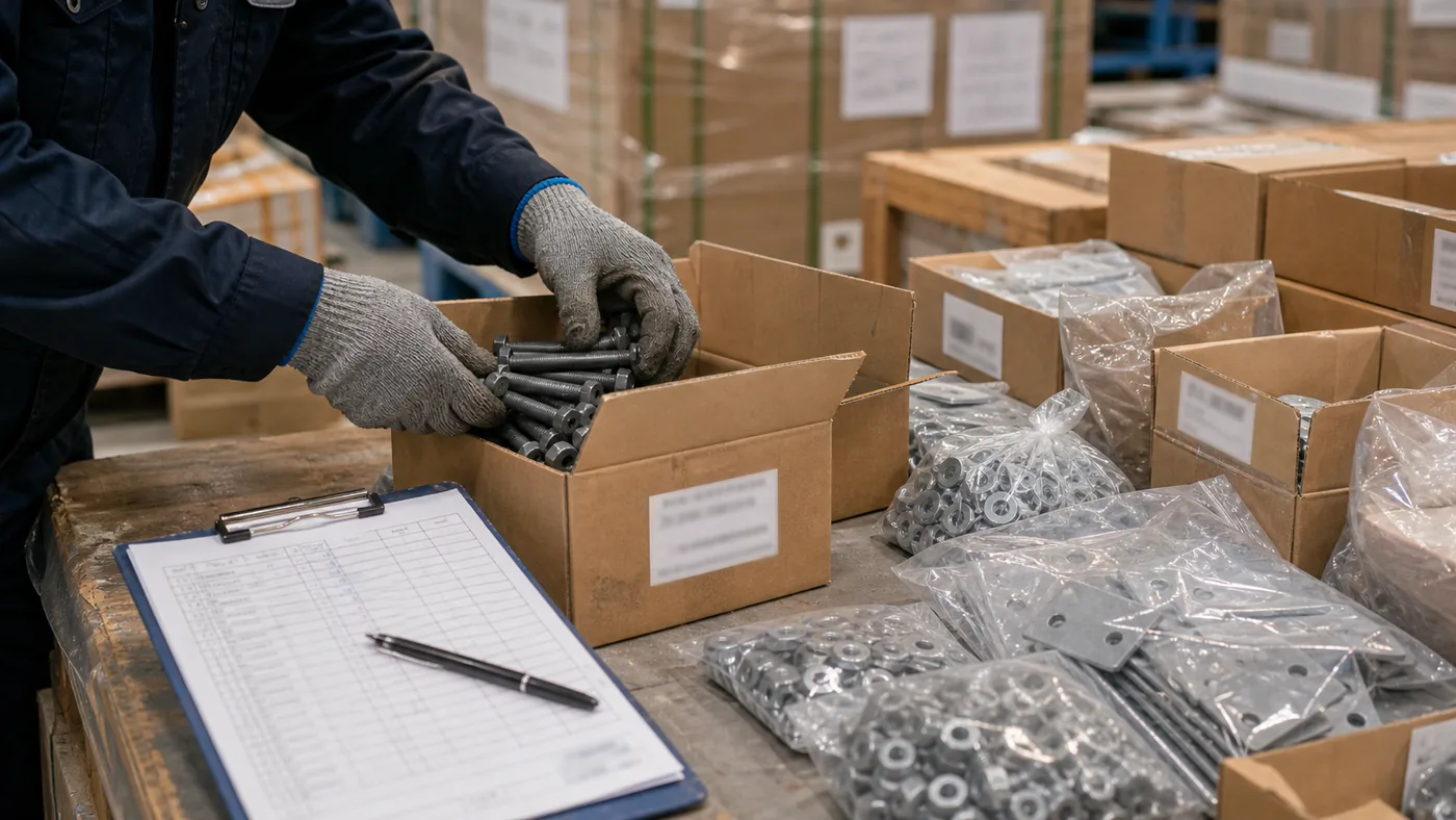Bolt and small parts packing checklist for steel structure exports - bolt and small parts packing control for steel structure exports