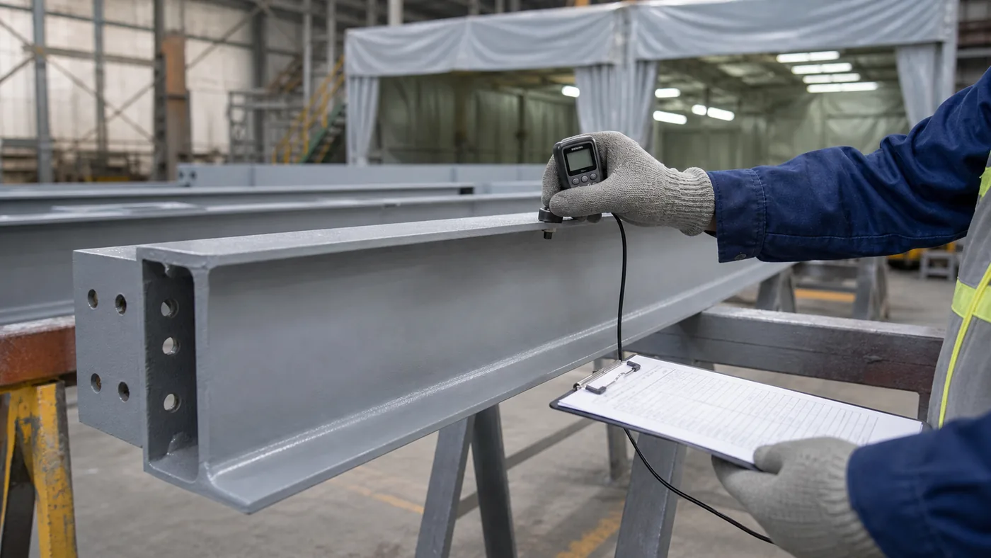 Surface treatment requirements for export steel structures - coating and surface treatment inspection for steel structure components