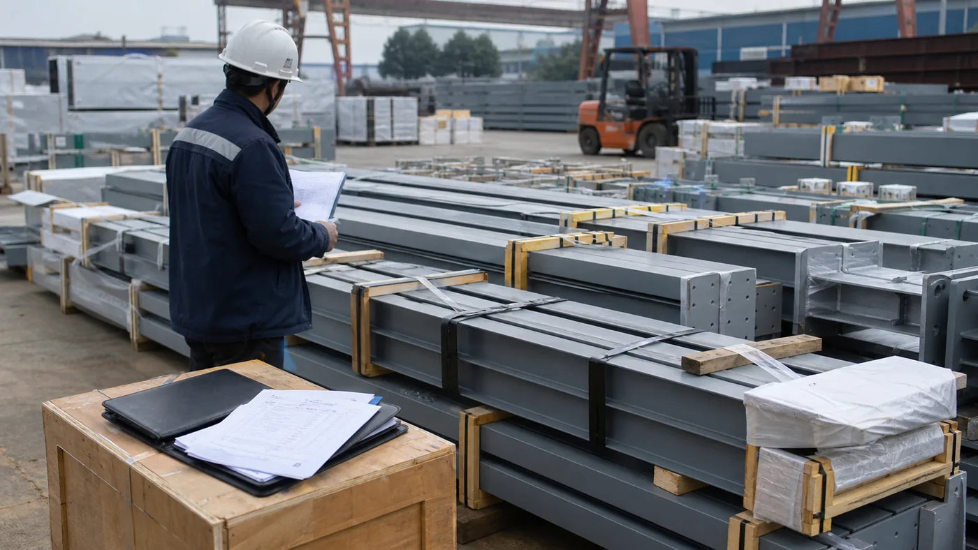 Export packing and delivery planning for steel structures - export packing preparation for bundled steel structure components