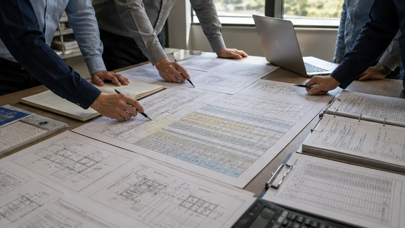 EPC steel structure procurement checklist before RFQ shown as EPC steel structure RFQ package review with scope, drawings, standards, quality documents, packing evidence, and delivery risk controls