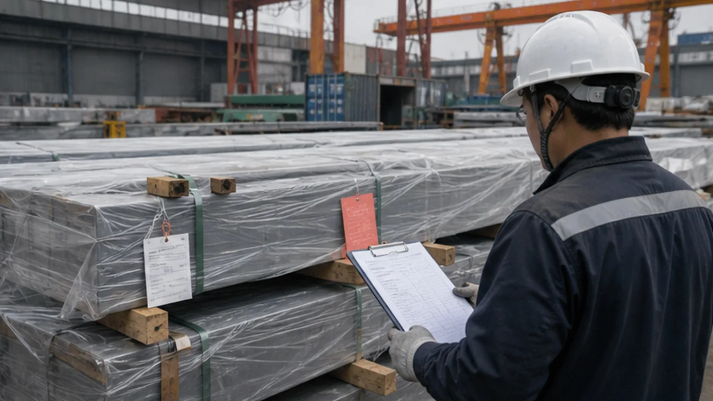 Steel structure conditional shipment release checklist shown as steel structure fabricator evaluation scorecard with production capacity, document response, export packing, and quotation clarity review