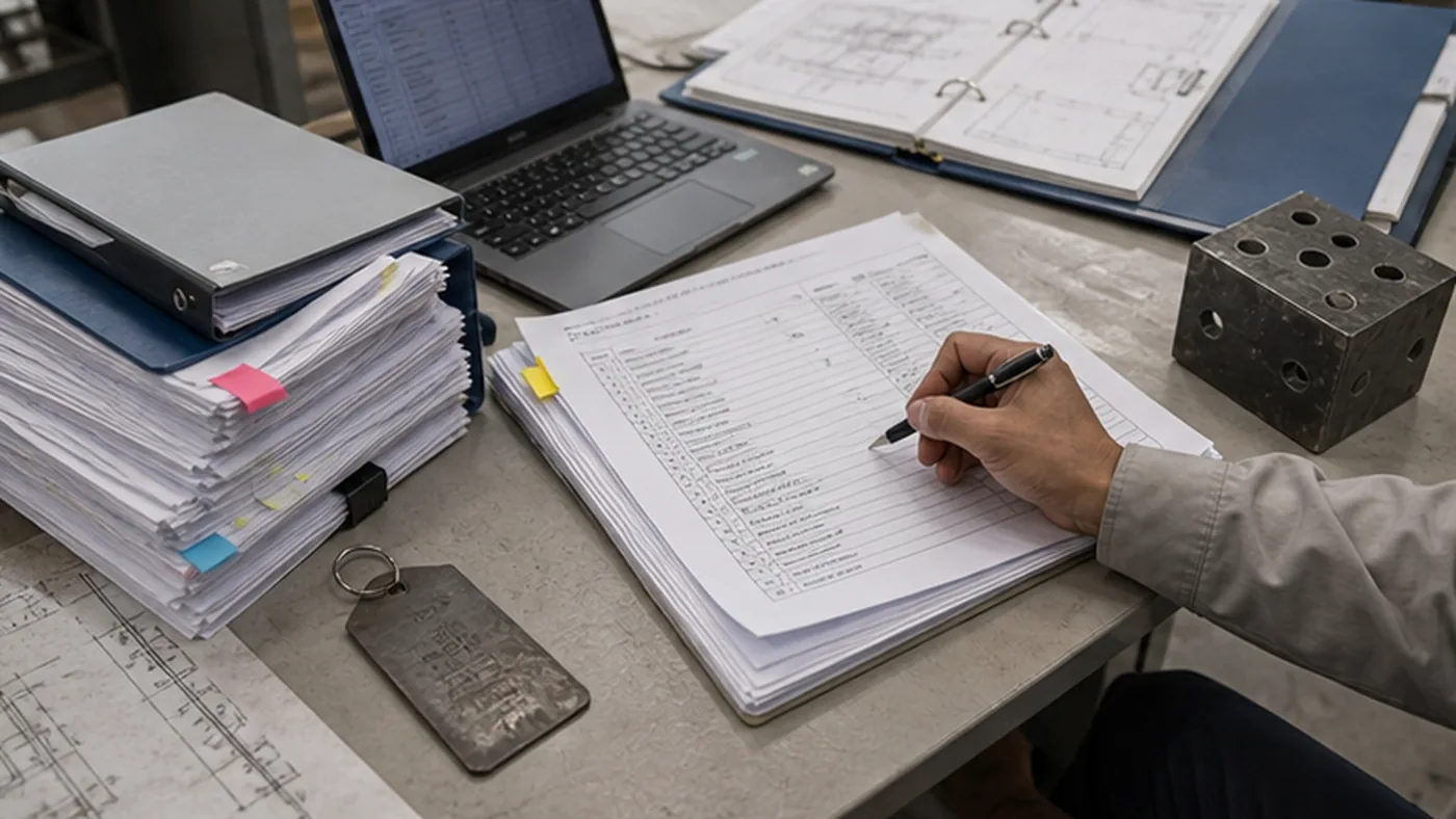 Steel structure supplier document response checklist shown as steel structure fabricator evaluation scorecard with production capacity, document response, export packing, and quotation clarity review