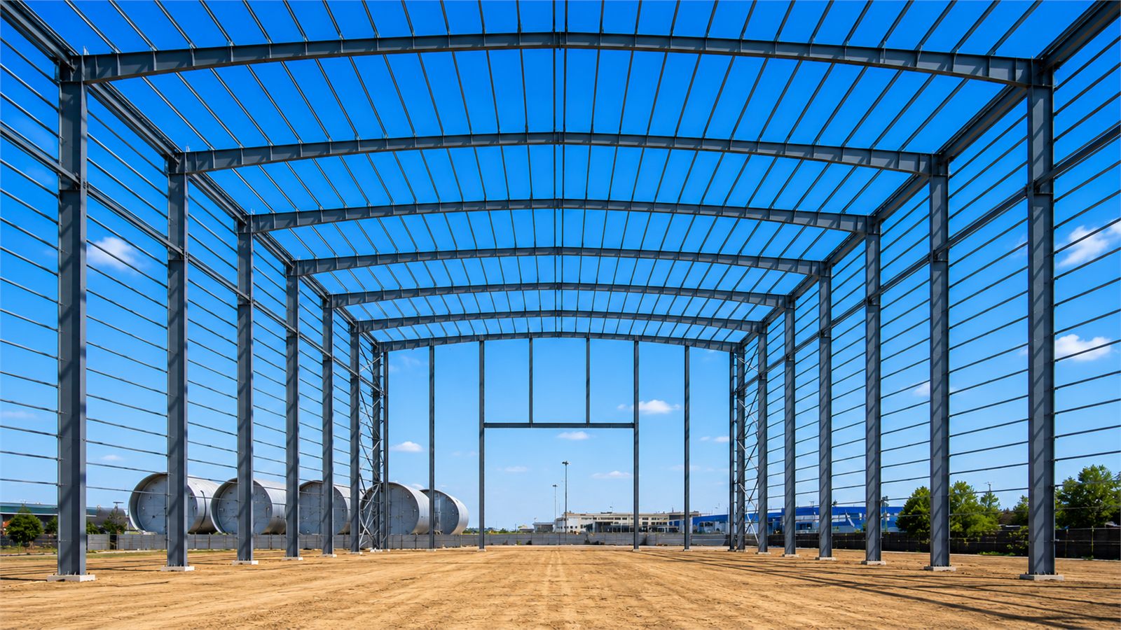 Illustrative steel structure frame used as factory audit context
